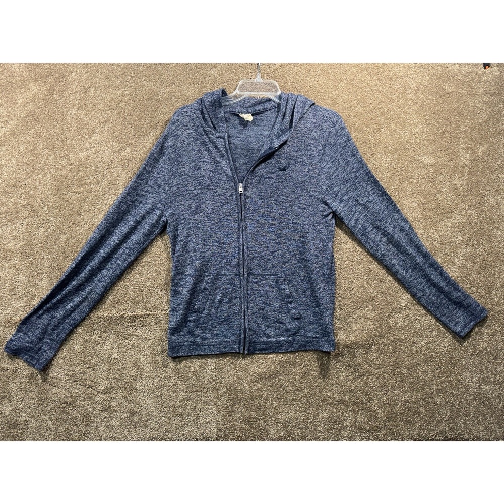 Women's Hollister Full Zip Hoodie - Small - Heater Blue‎ Soft Cotton Poly Blend
